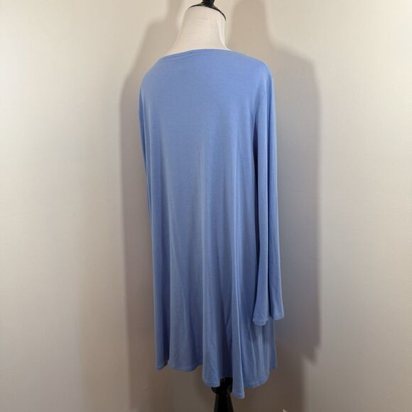 Eileen Fisher Dress XL Viscose Jersey Ballet Neck Tunic Dress 3/4 Sleeve Stretch - Picture 4 of 11